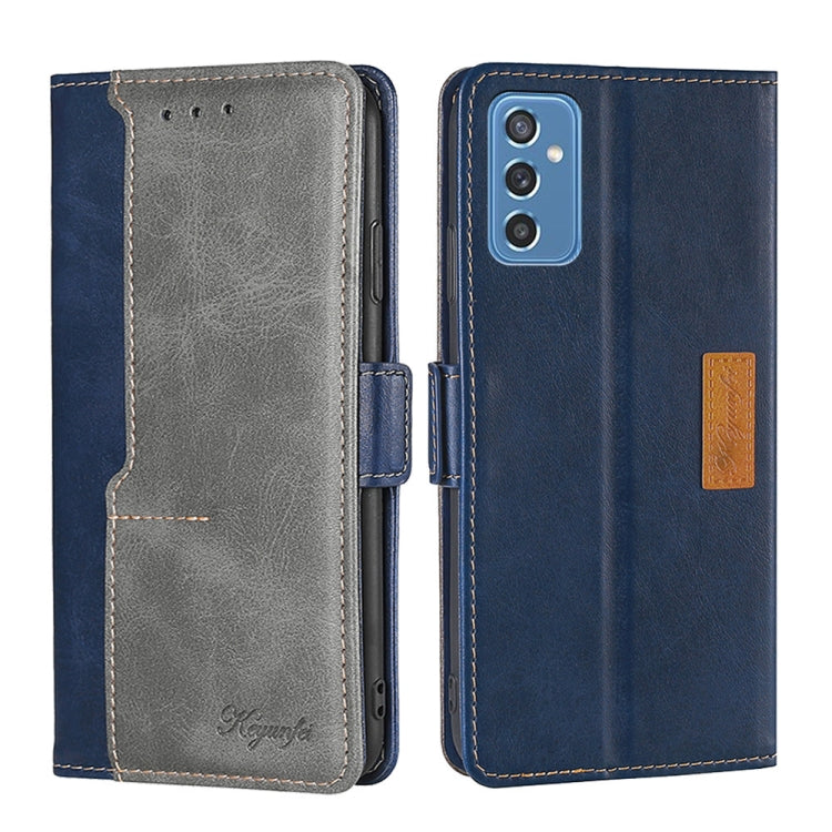 For Samsung Galaxy M52 5G Retro Texture Contrast Color Buckle Horizontal Flip Leather Case with Holder