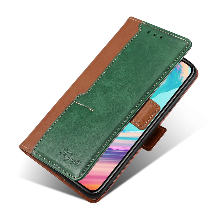 For Samsung Galaxy S21 FE 5G Retro Texture Contrast Color Buckle Horizontal Flip Leather Case with Holder