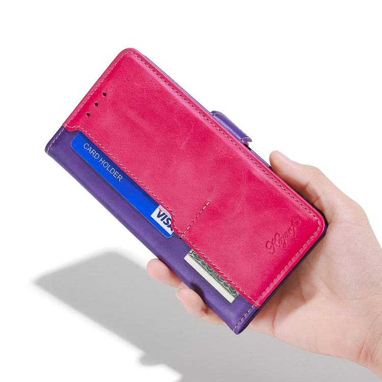 For Samsung Galaxy S21 FE 5G Retro Texture Contrast Color Buckle Horizontal Flip Leather Case with Holder