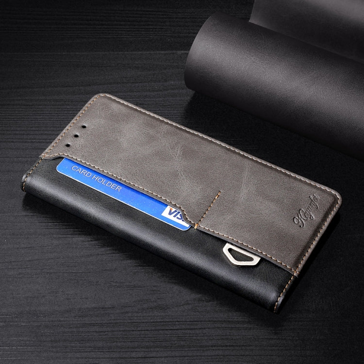 For Samsung Galaxy A30 (Japan Ver.) Retro Texture Contrast Color Buckle Horizontal Flip Leather Case with Holder