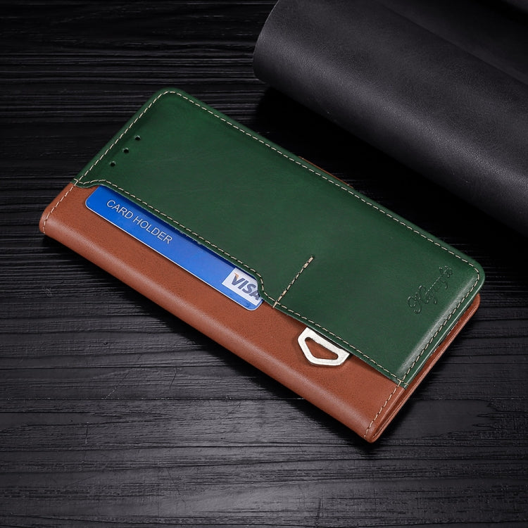 For Samsung Galaxy A30 (Japan Ver.) Retro Texture Contrast Color Buckle Horizontal Flip Leather Case with Holder
