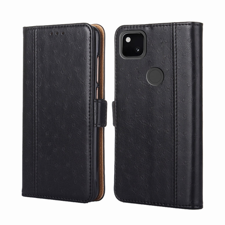 For Google Pixel 4a Ostrich Texture Horizontal Flip Leather Phone Case with Holder & Card Slots & Wallet