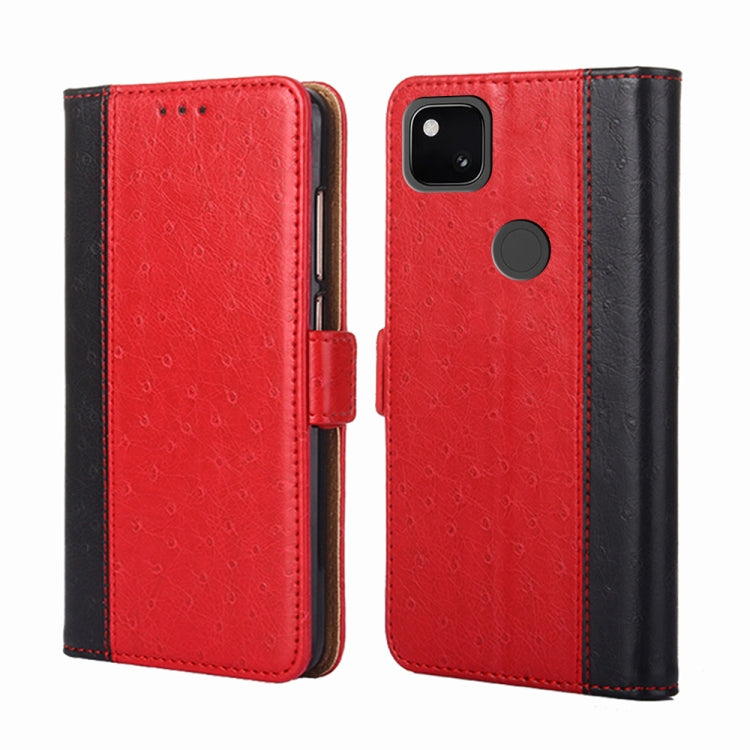For Google Pixel 4a Ostrich Texture Horizontal Flip Leather Phone Case with Holder & Card Slots & Wallet