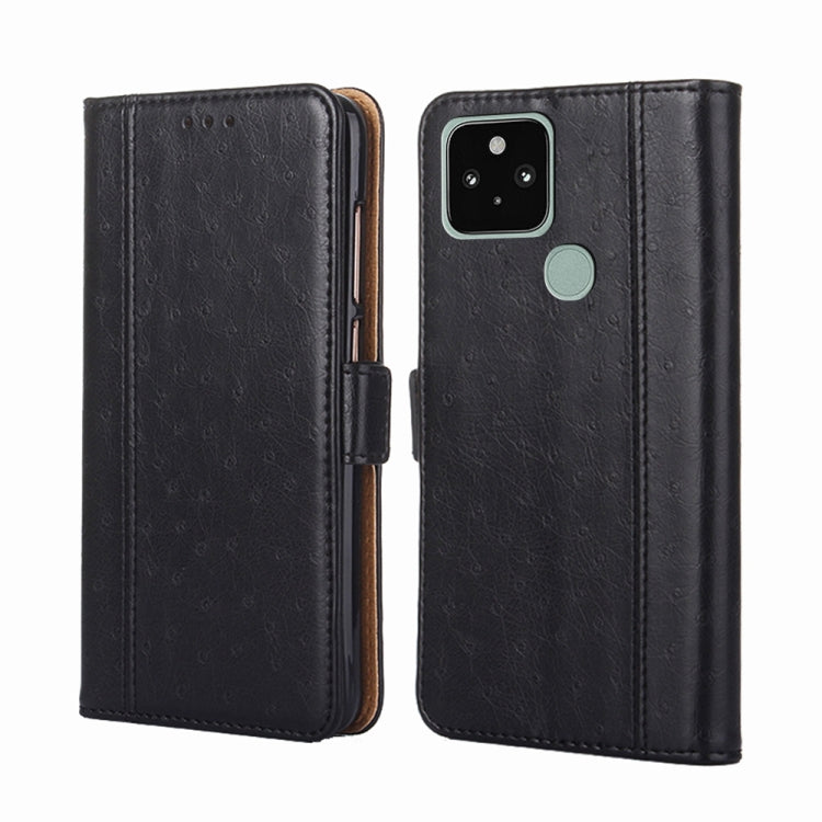 For Google Pixel 5 Ostrich Texture Horizontal Flip Leather Phone Case with Holder & Card Slots & Wallet