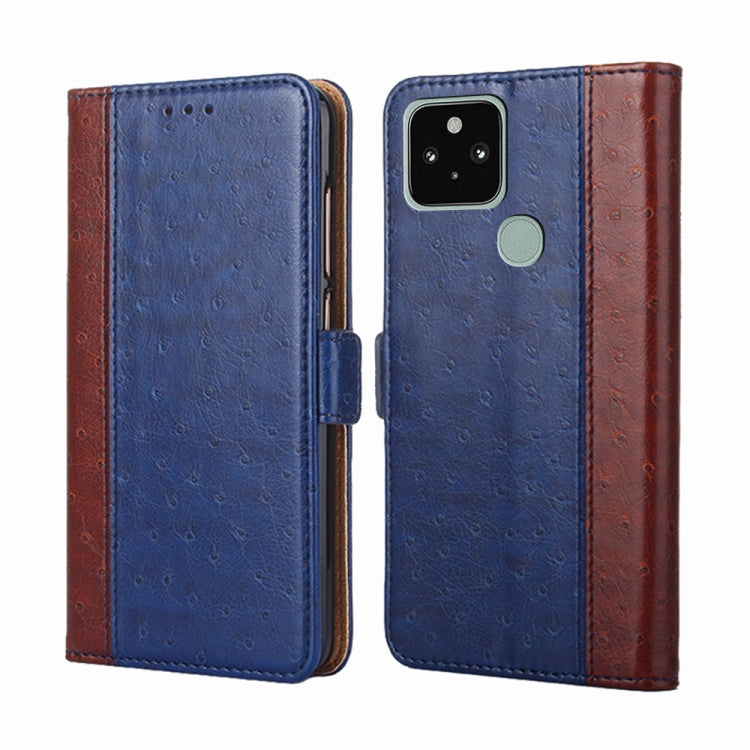 For Google Pixel 5 Ostrich Texture Horizontal Flip Leather Phone Case with Holder & Card Slots & Wallet
