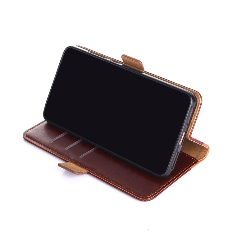 For Google Pixel 5 Ostrich Texture Horizontal Flip Leather Phone Case with Holder & Card Slots & Wallet