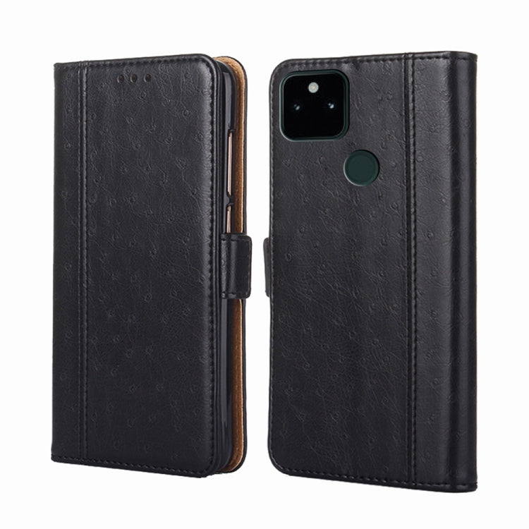 For Google Pixel 5a 5G Ostrich Texture Horizontal Flip Leather Phone Case with Holder & Card Slots & Wallet