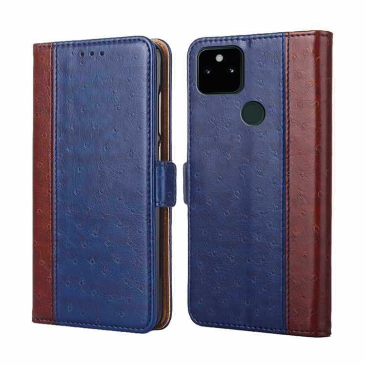 For Google Pixel 5a 5G Ostrich Texture Horizontal Flip Leather Phone Case with Holder & Card Slots & Wallet