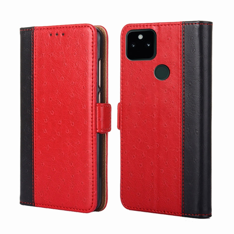 For Google Pixel 5a 5G Ostrich Texture Horizontal Flip Leather Phone Case with Holder & Card Slots & Wallet