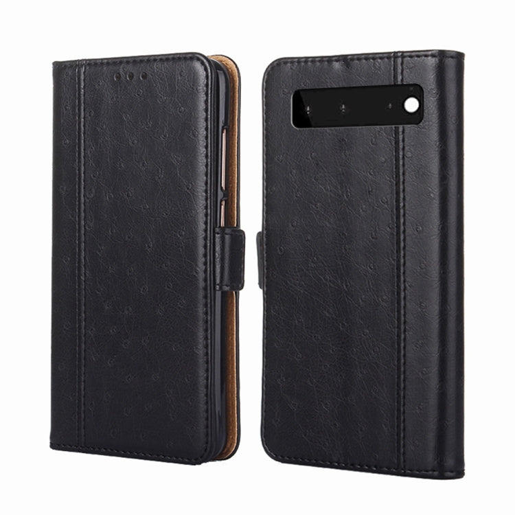 For Google Pixel 6 Ostrich Texture Horizontal Flip Leather Phone Case with Holder & Card Slots & Wallet