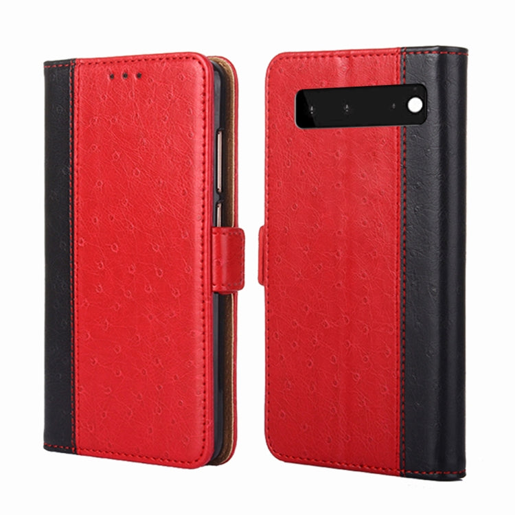For Google Pixel 6 Ostrich Texture Horizontal Flip Leather Phone Case with Holder & Card Slots & Wallet