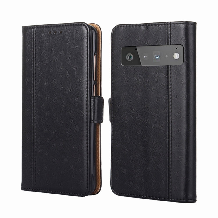 For Google Pixel 6 Pro Ostrich Texture Horizontal Flip Leather Phone Case with Holder & Card Slots & Wallet
