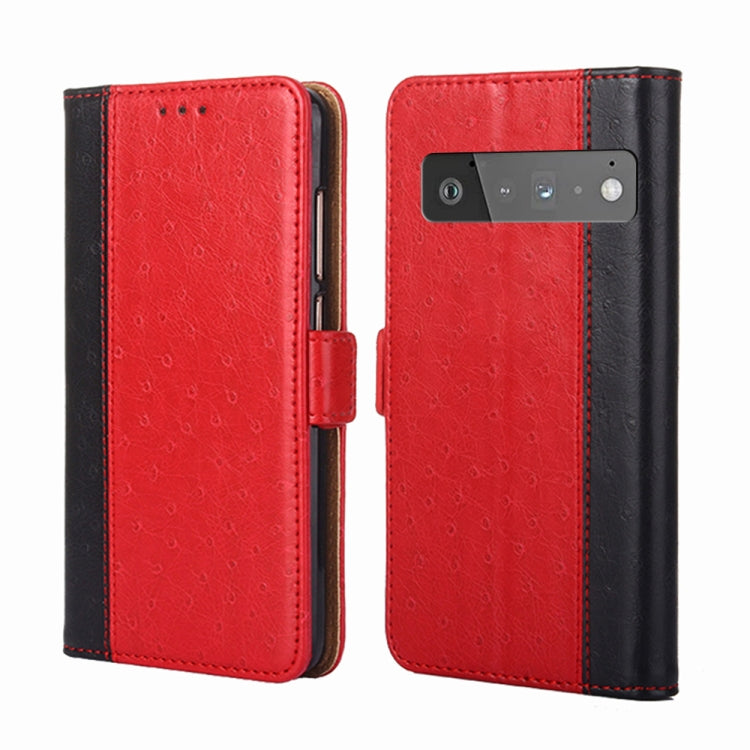 For Google Pixel 6 Pro Ostrich Texture Horizontal Flip Leather Phone Case with Holder & Card Slots & Wallet