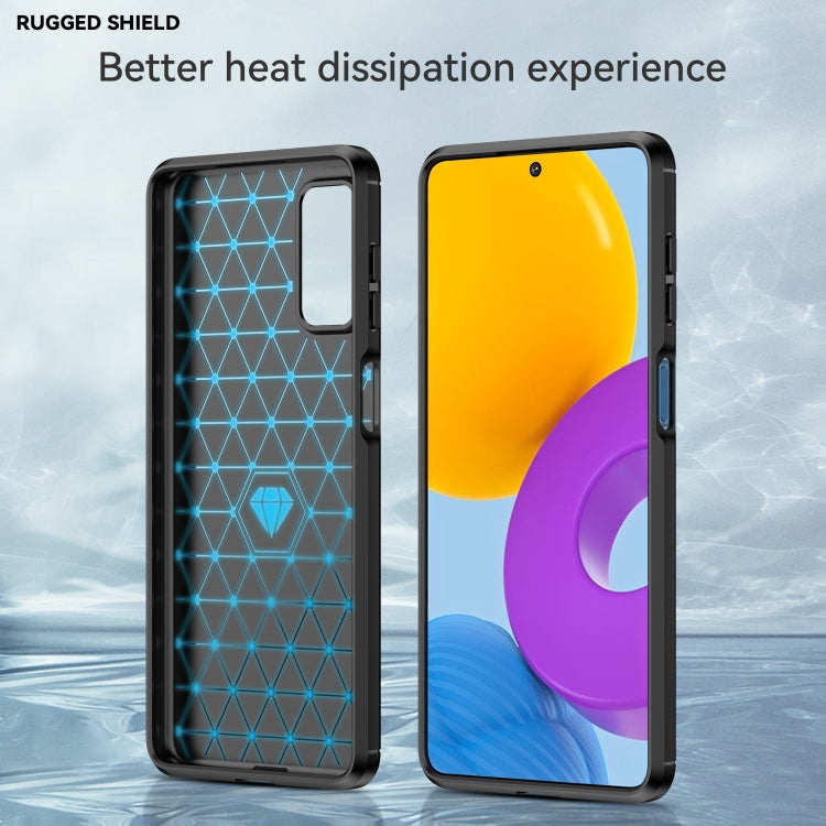For Samsung Galaxy M52 5G Brushed Texture Carbon Fiber TPU Phone Case