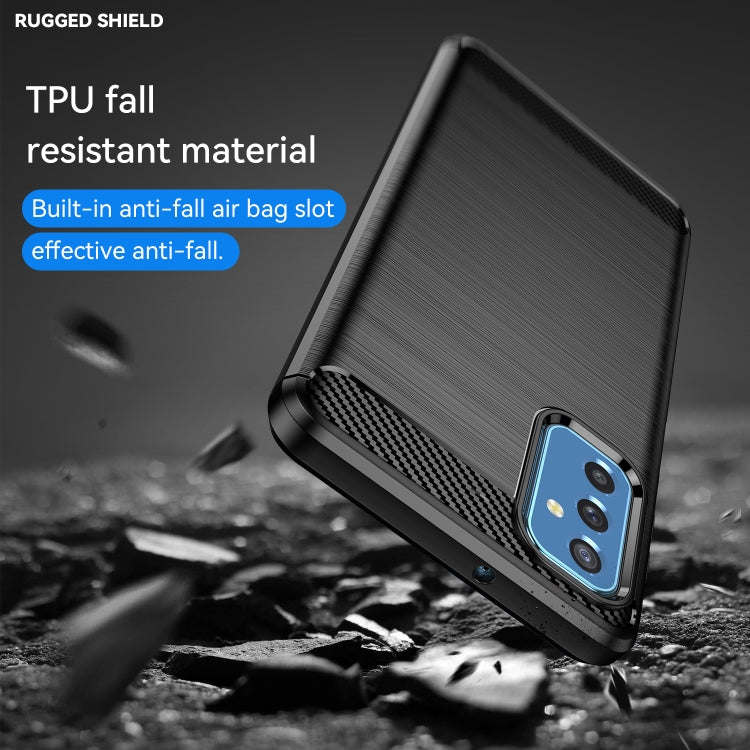 For Samsung Galaxy M52 5G Brushed Texture Carbon Fiber TPU Phone Case