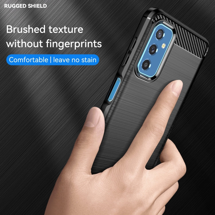 For Samsung Galaxy M52 5G Brushed Texture Carbon Fiber TPU Phone Case