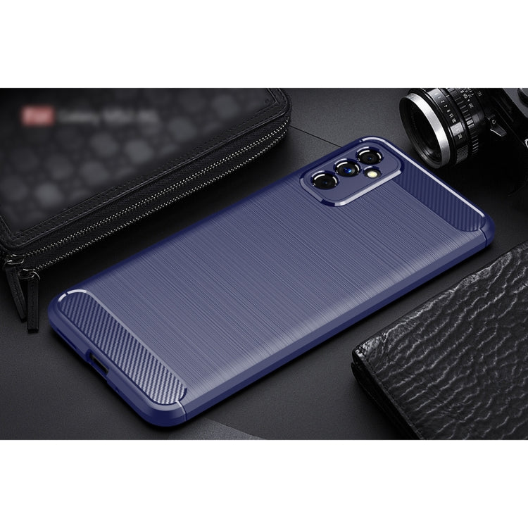For Samsung Galaxy M52 5G Brushed Texture Carbon Fiber TPU Phone Case
