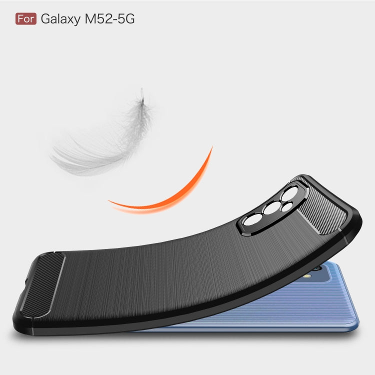 For Samsung Galaxy M52 5G Brushed Texture Carbon Fiber TPU Phone Case