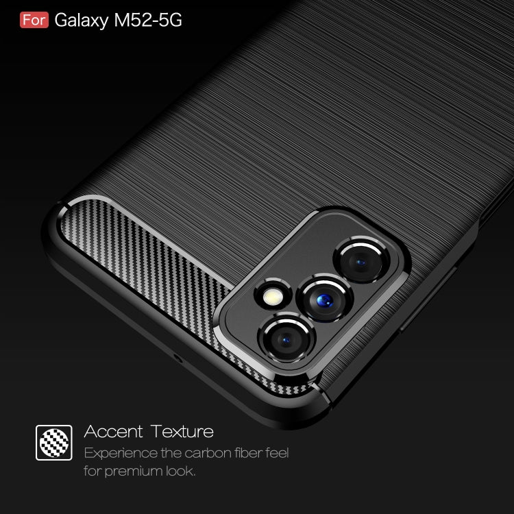 For Samsung Galaxy M52 5G Brushed Texture Carbon Fiber TPU Phone Case