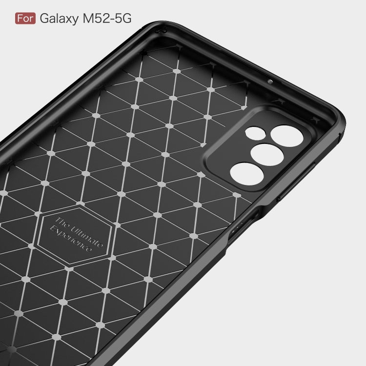 For Samsung Galaxy M52 5G Brushed Texture Carbon Fiber TPU Phone Case