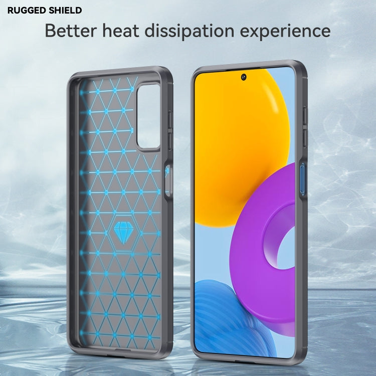 For Samsung Galaxy M52 5G Brushed Texture Carbon Fiber TPU Phone Case