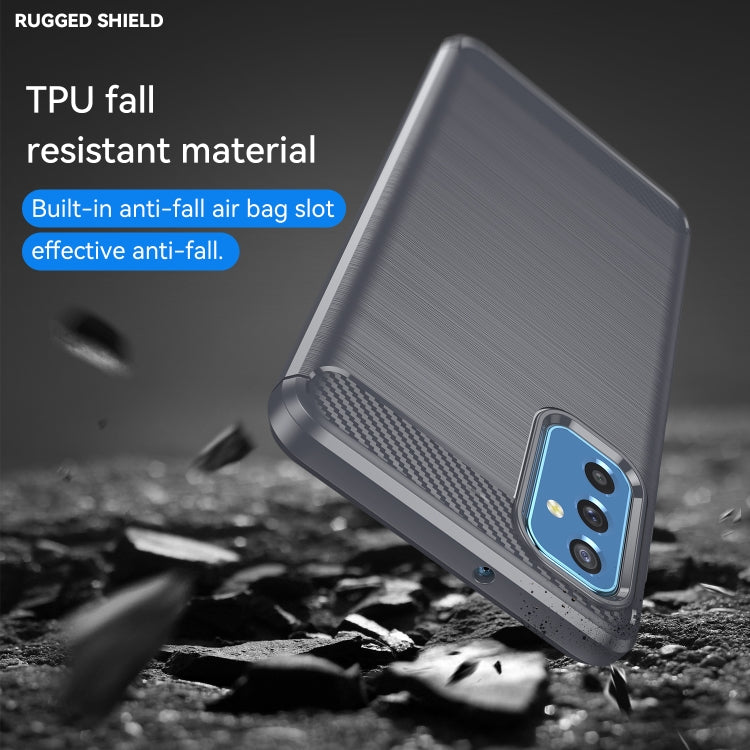 For Samsung Galaxy M52 5G Brushed Texture Carbon Fiber TPU Phone Case