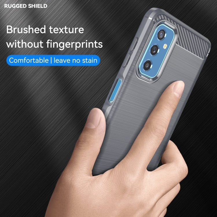For Samsung Galaxy M52 5G Brushed Texture Carbon Fiber TPU Phone Case