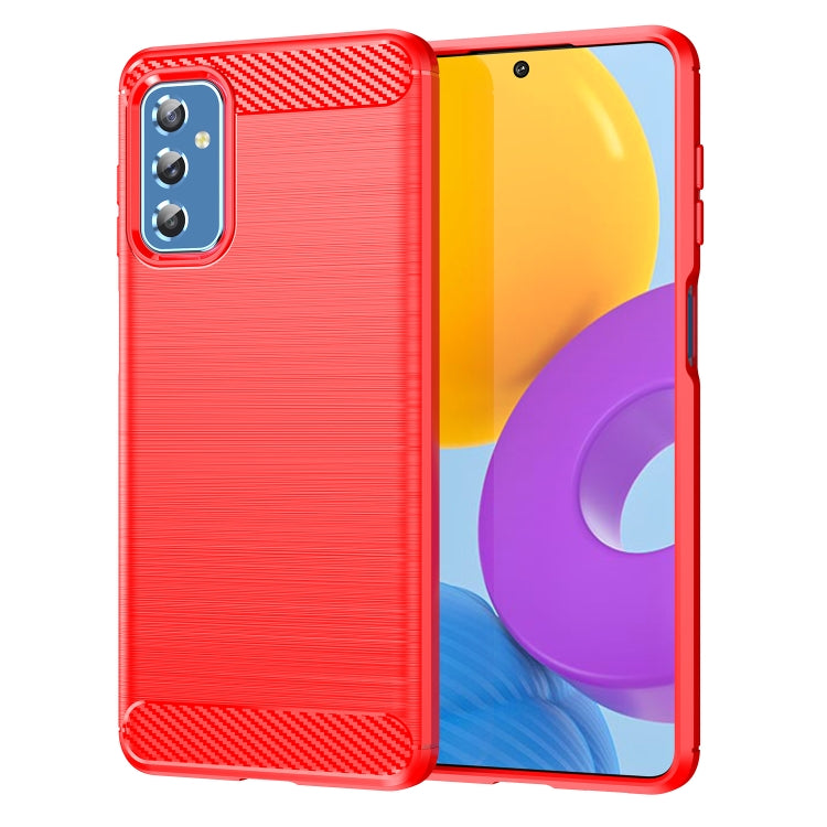 For Samsung Galaxy M52 5G Brushed Texture Carbon Fiber TPU Phone Case