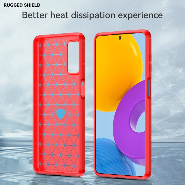 For Samsung Galaxy M52 5G Brushed Texture Carbon Fiber TPU Phone Case