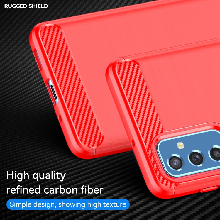 For Samsung Galaxy M52 5G Brushed Texture Carbon Fiber TPU Phone Case