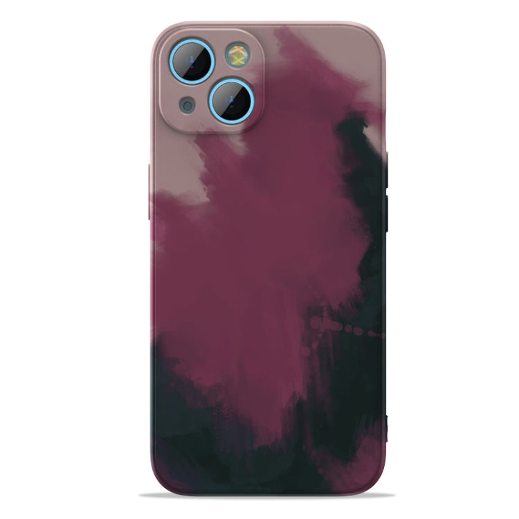 For iPhone 13 mini Watercolor TPU Shockproof Phone Case