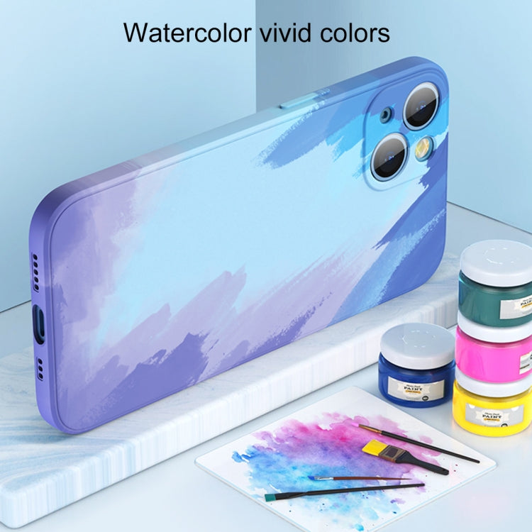 For iPhone 13 mini Watercolor TPU Shockproof Phone Case
