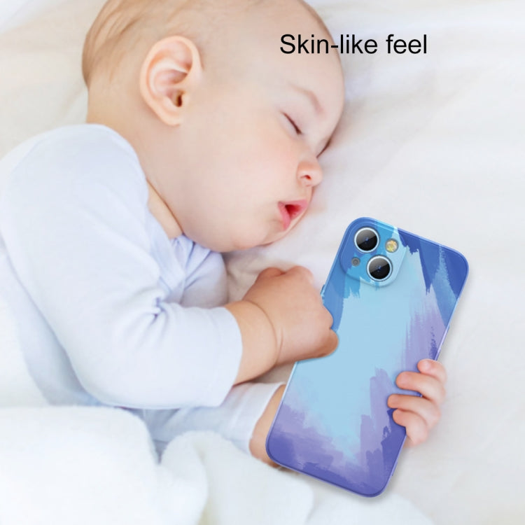 For iPhone 13 mini Watercolor TPU Shockproof Phone Case