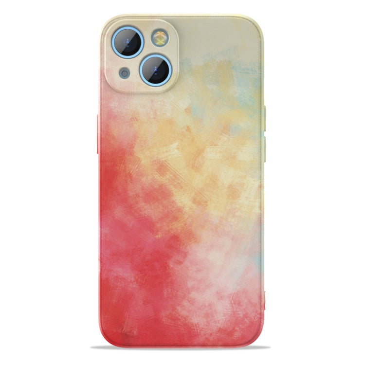 For iPhone 13 Watercolor TPU Shockproof Phone Case