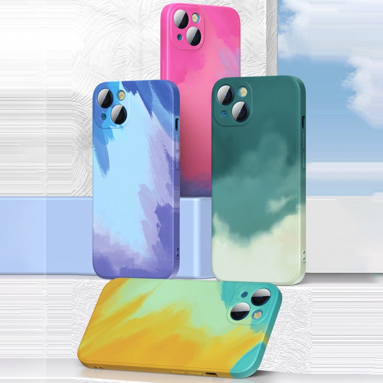 For iPhone 13 Watercolor TPU Shockproof Phone Case