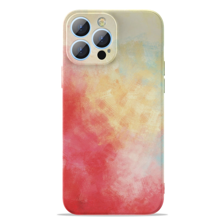 For iPhone 13 Pro Watercolor TPU Shockproof Phone Case