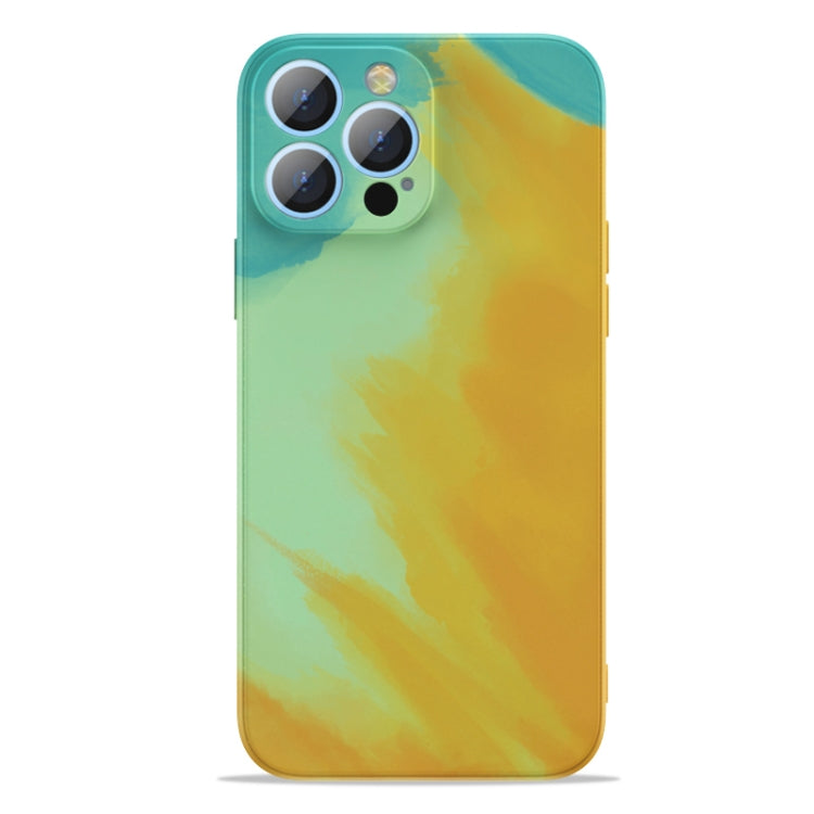For iPhone 13 Pro Max Watercolor TPU Shockproof Phone Case