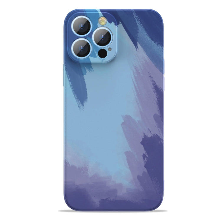For iPhone 13 Pro Max Watercolor TPU Shockproof Phone Case