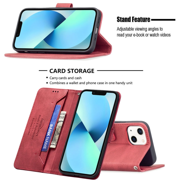For iPhone 13 mini Magnetic Clasp RFID Blocking Anti-Theft Leather Case with Holder & Card Slots & Wallet