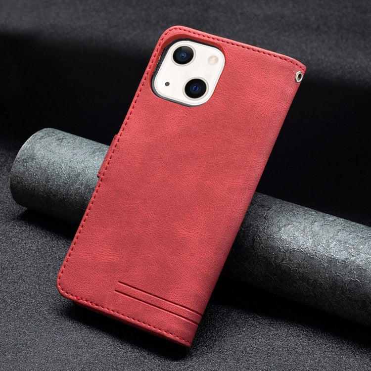 For iPhone 13 mini Magnetic Clasp RFID Blocking Anti-Theft Leather Case with Holder & Card Slots & Wallet