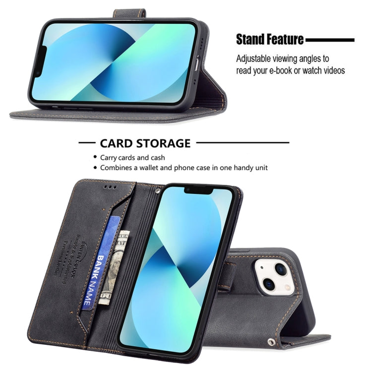 For iPhone 13 mini Magnetic Clasp RFID Blocking Anti-Theft Leather Case with Holder & Card Slots & Wallet