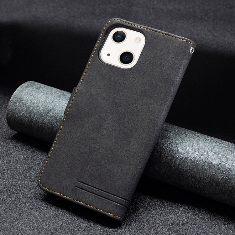 For iPhone 13 mini Magnetic Clasp RFID Blocking Anti-Theft Leather Case with Holder & Card Slots & Wallet