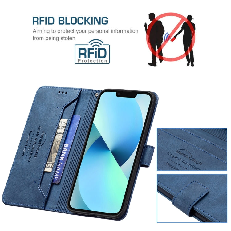 For iPhone 13 mini Magnetic Clasp RFID Blocking Anti-Theft Leather Case with Holder & Card Slots & Wallet