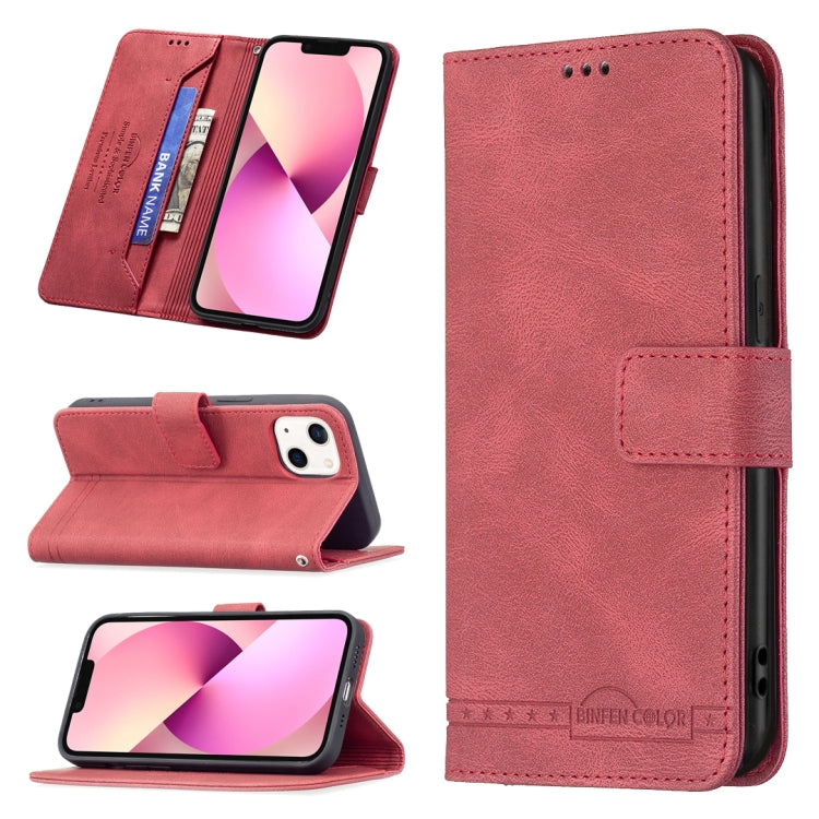 For iPhone 13 Magnetic Clasp RFID Blocking Anti-Theft Leather Case with Holder & Card Slots & Wallet
