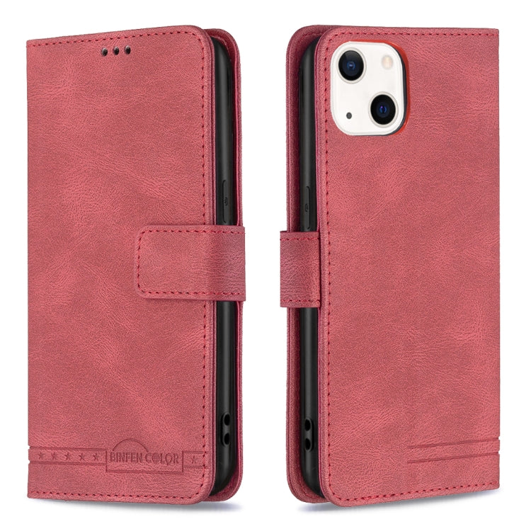 For iPhone 13 Magnetic Clasp RFID Blocking Anti-Theft Leather Case with Holder & Card Slots & Wallet
