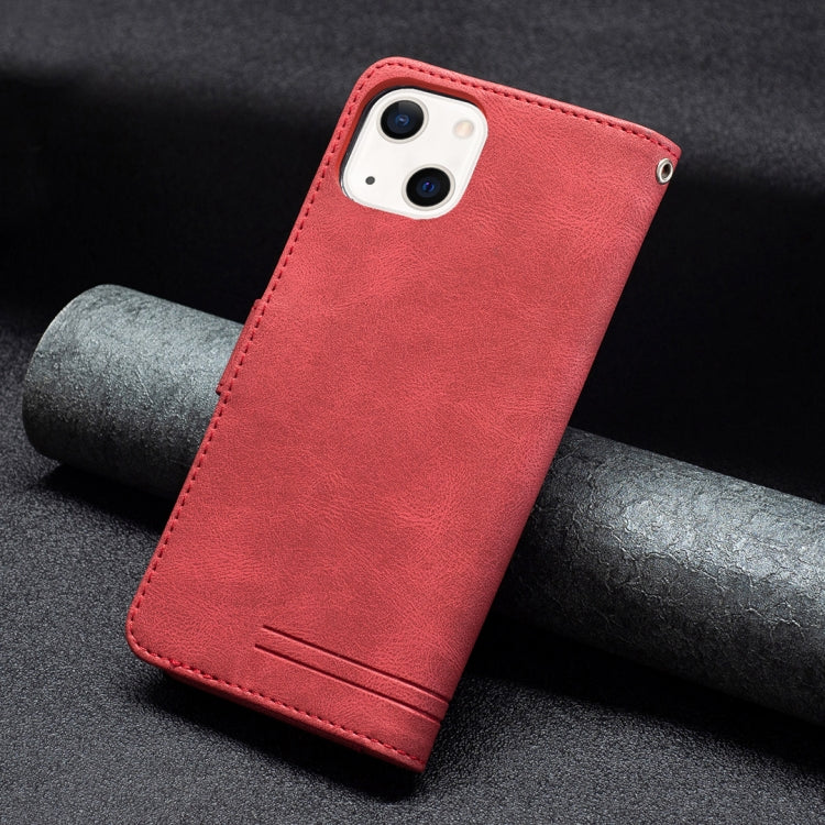 For iPhone 13 Magnetic Clasp RFID Blocking Anti-Theft Leather Case with Holder & Card Slots & Wallet