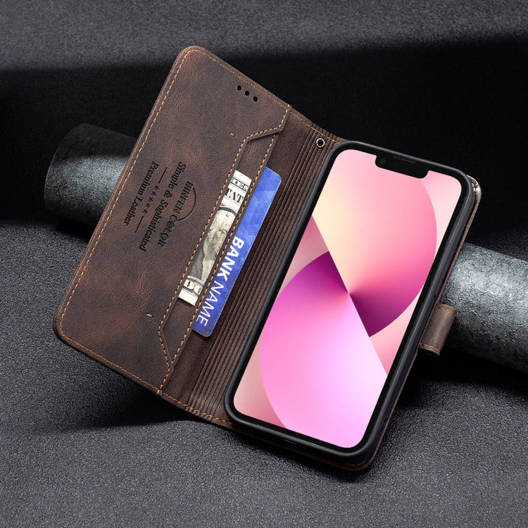 For iPhone 13 Magnetic Clasp RFID Blocking Anti-Theft Leather Case with Holder & Card Slots & Wallet