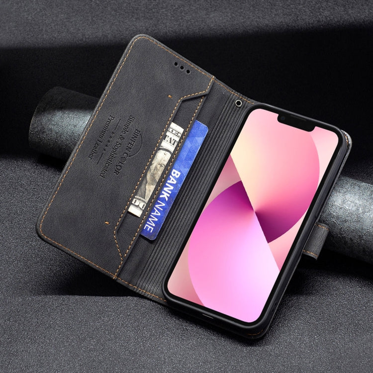 For iPhone 13 Magnetic Clasp RFID Blocking Anti-Theft Leather Case with Holder & Card Slots & Wallet