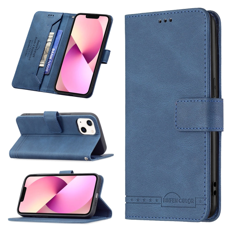 For iPhone 13 Magnetic Clasp RFID Blocking Anti-Theft Leather Case with Holder & Card Slots & Wallet