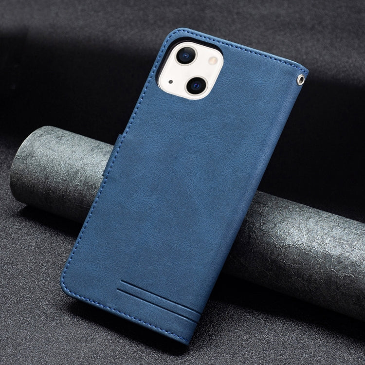 For iPhone 13 Magnetic Clasp RFID Blocking Anti-Theft Leather Case with Holder & Card Slots & Wallet